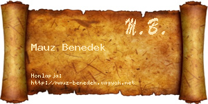 Mauz Benedek névjegykártya